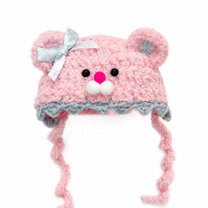 Accesoriu LUMI — Căciuliță Ursuleț Roz